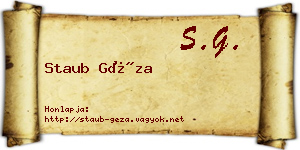 Staub Géza névjegykártya